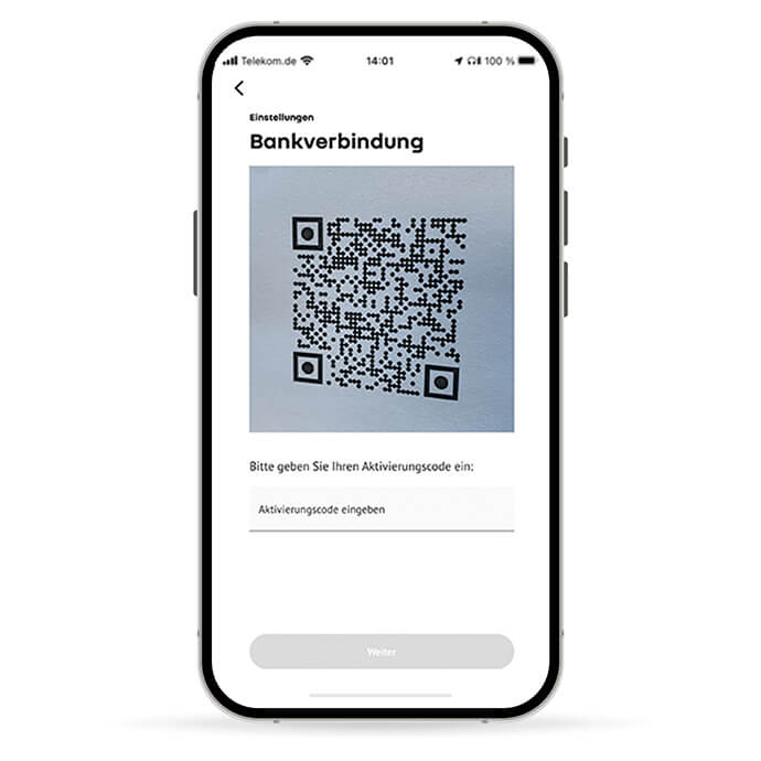 SecureGo plus Aktivierungscode auf dem Smartphone